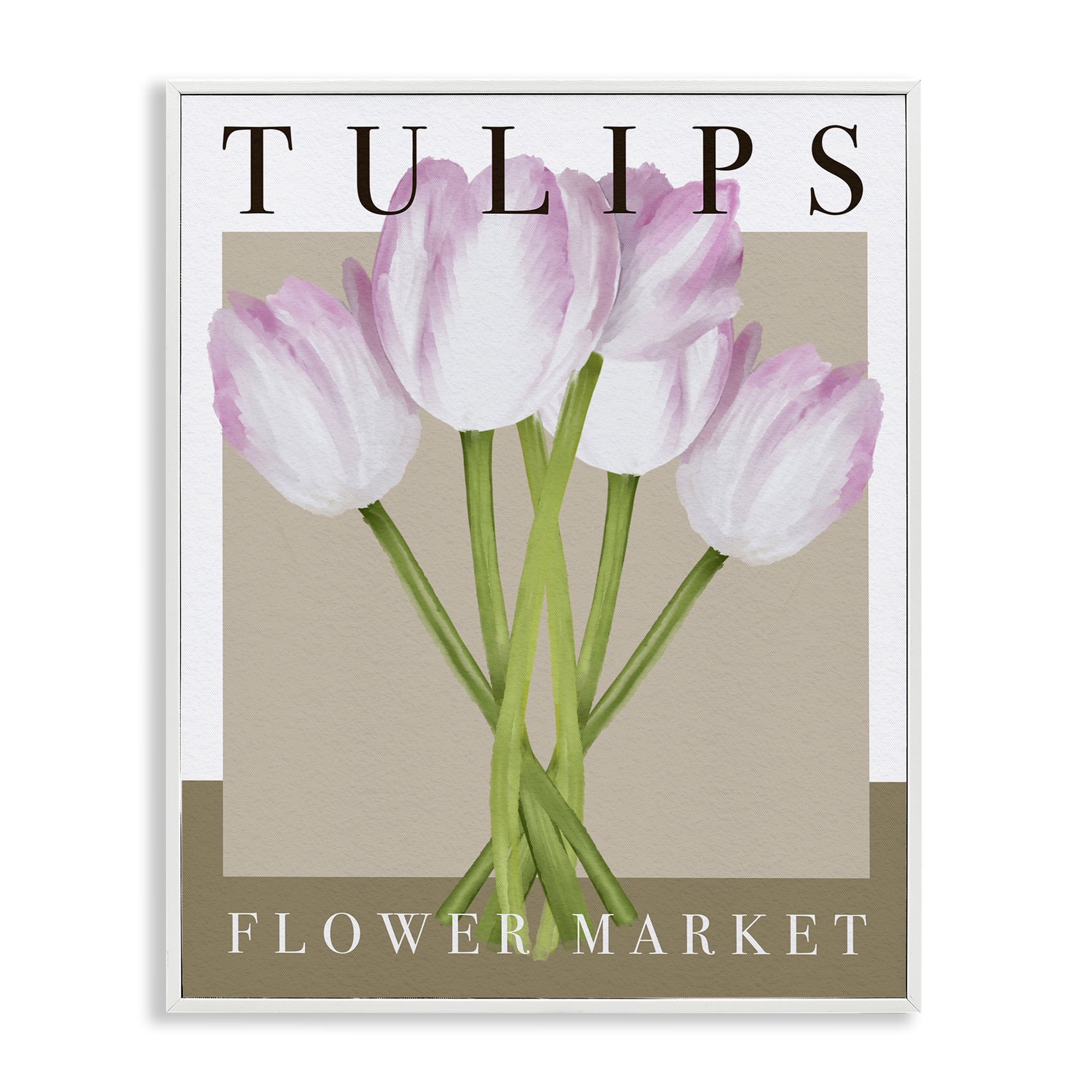 Stupell Industries Tulips Flower Market White Framed Giclee Art, design by Jennifer Stith