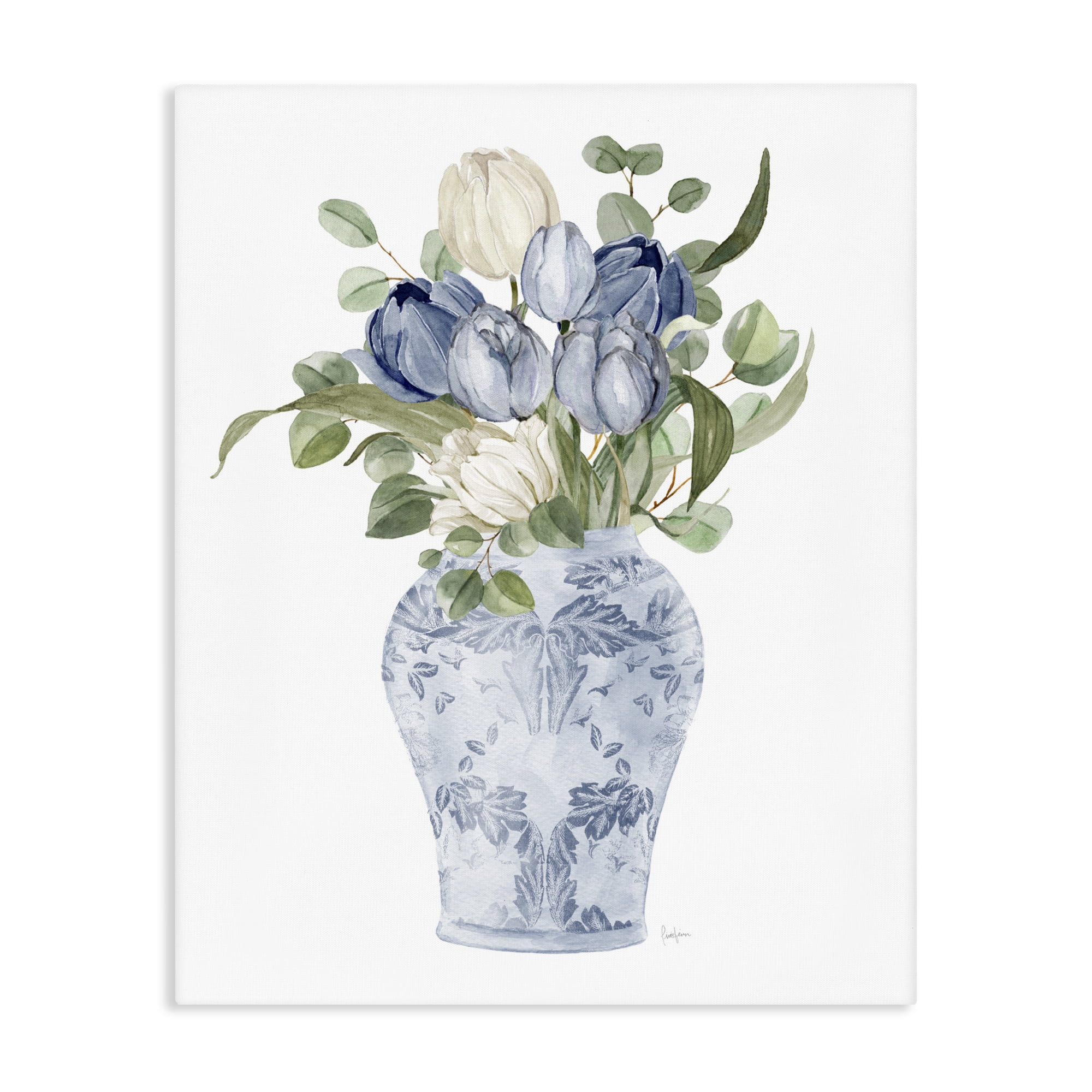 Stupell Industries Tulips & Leaves Vase Canvas Wall Art, design by Livi Finn