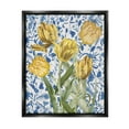 thumbnail image 1 of Stupell Industries Tulips on Blue Toile Botanical & Floral Painting Black Floater Framed Canvas Art Print Wall Art, 17 x 21, 1 of 10
