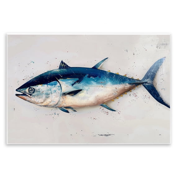 Stupell Industries Tuna Fish Sea Life Animals Painting Unframed Art Print Wall Art, 19 x 13