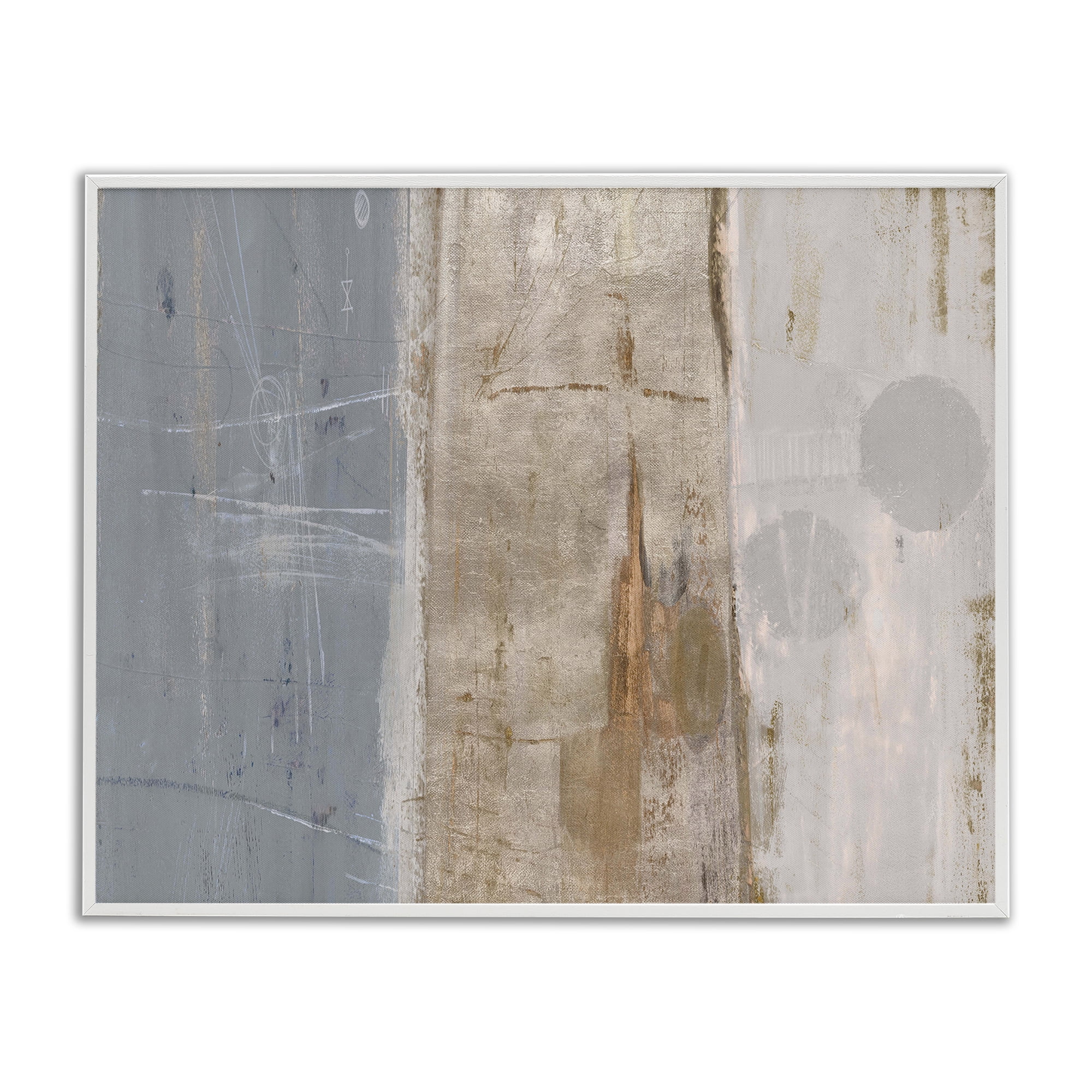 Stupell Industries Tunnel Vision Abstraction Abstract Painting White Framed Art Print Wall Art, 20 x 16