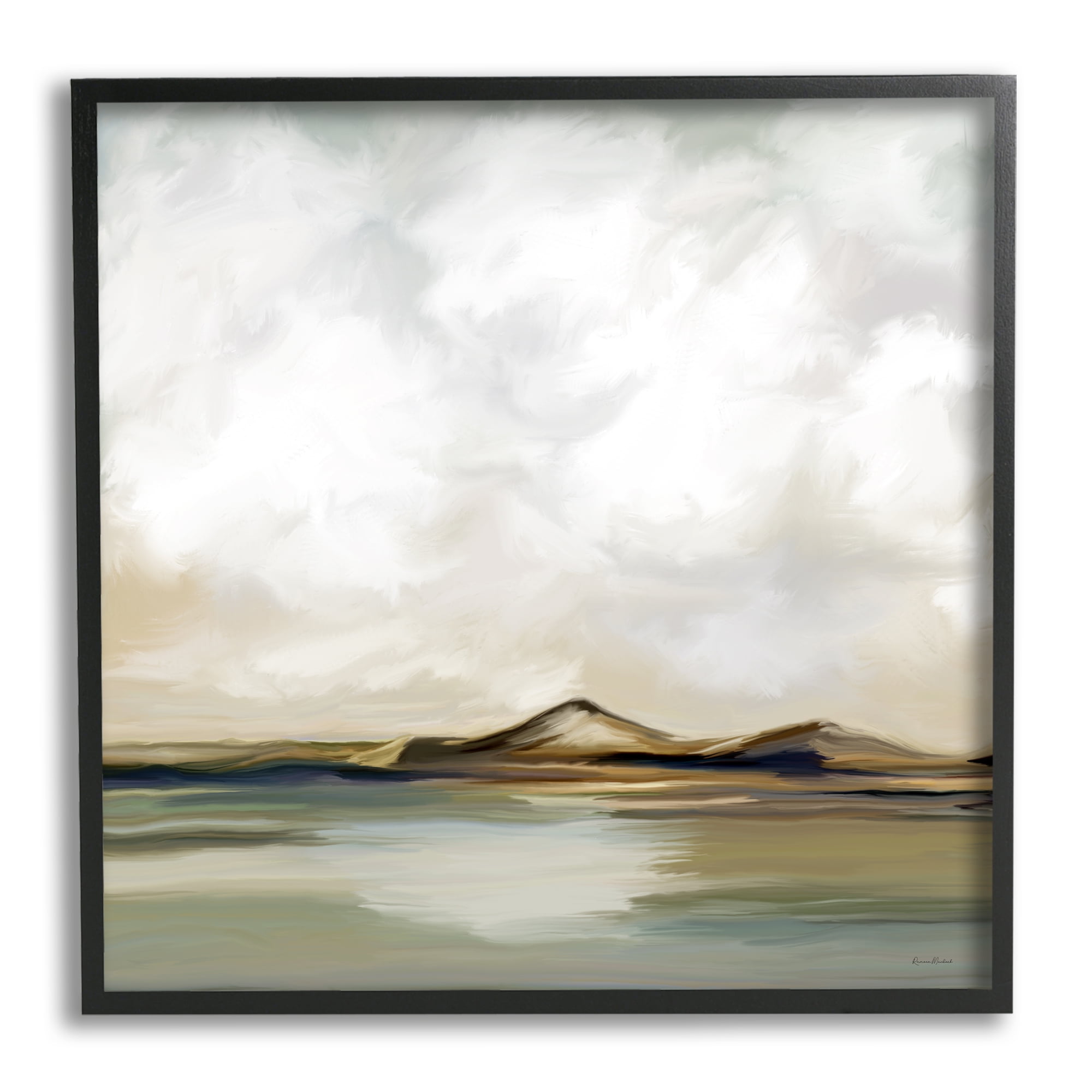Stupell Industries Turbulent Clouds Mountain Peak Lakeside Landscape , 24 x 24, Design by Ramonda Murdock