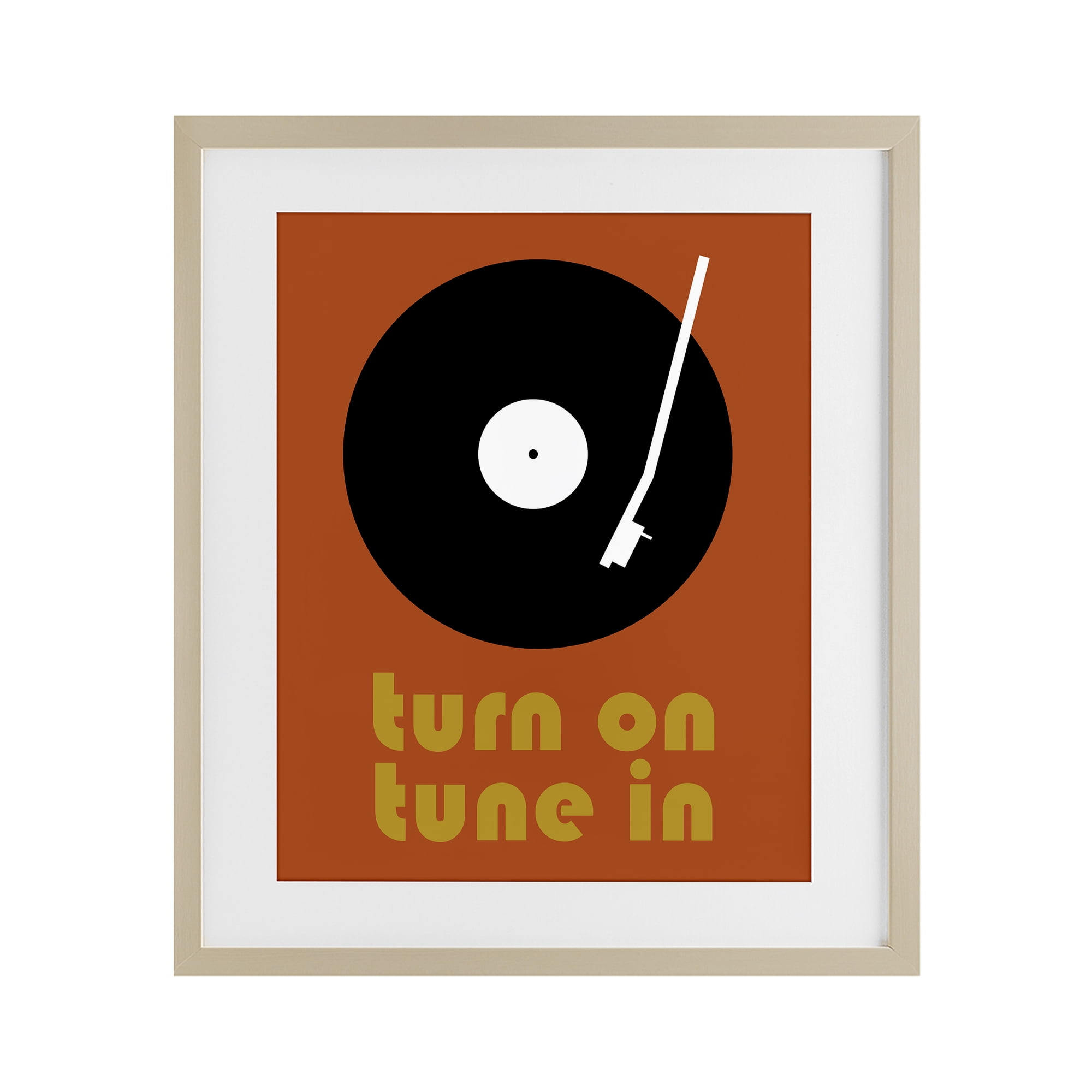 Stupell Industries Turn On Tune In Birch Framed Print Under Glass, design by Tom Quartermaine