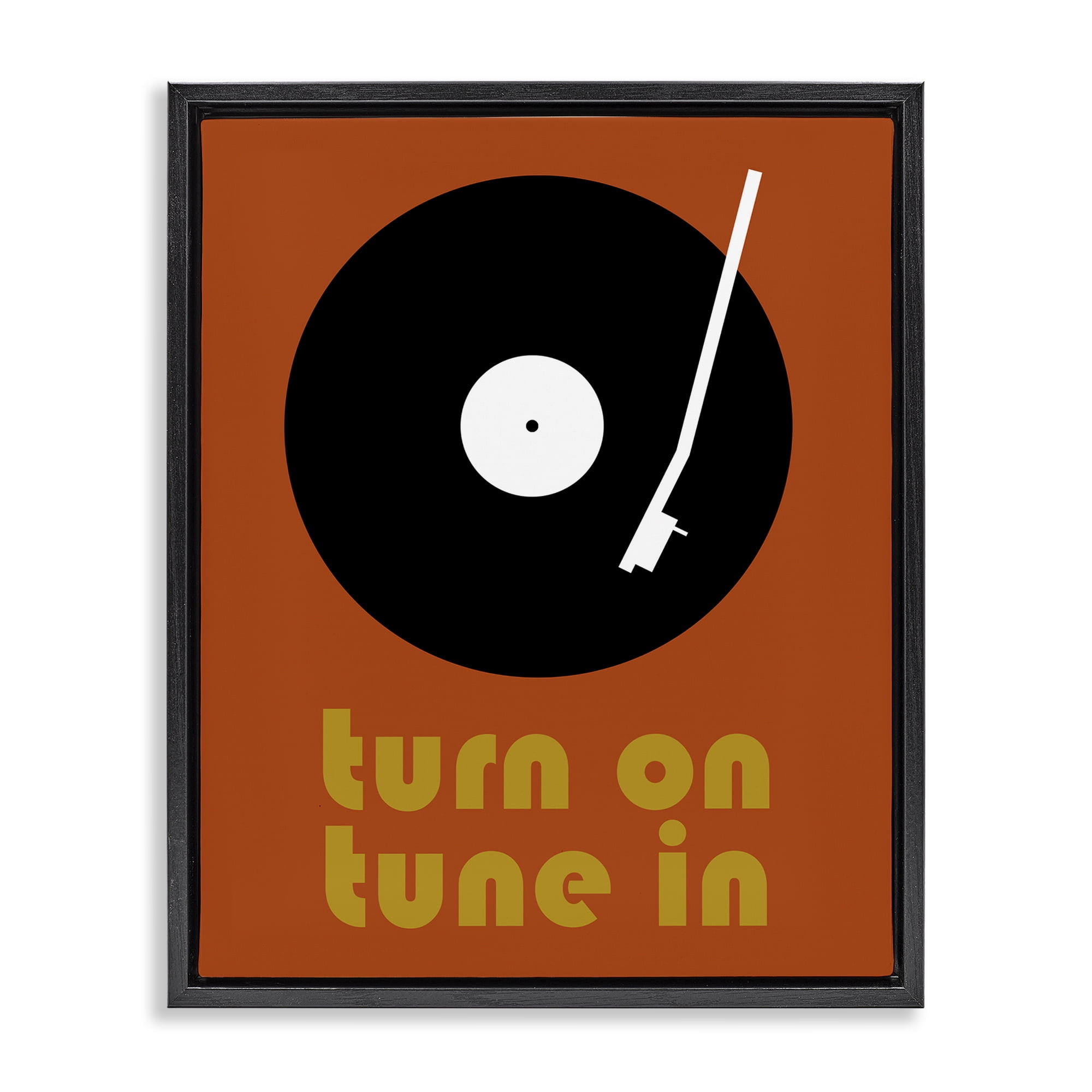 Stupell Industries Turn On Tune In Black Framed Floater Canvas Wall Art, design by Tom Quartermaine
