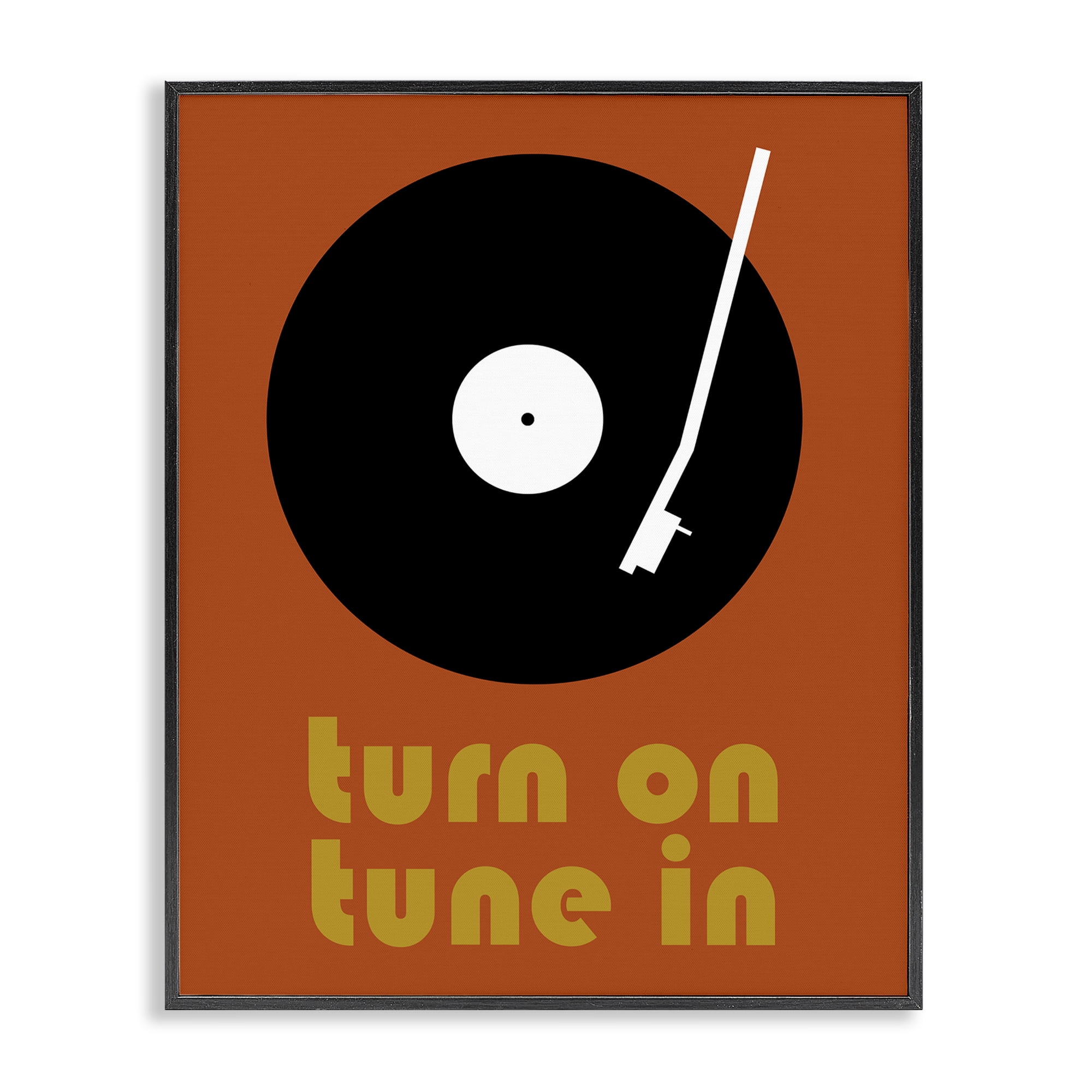 Stupell Industries Turn On Tune In Black Framed Giclee Art, design by Tom Quartermaine