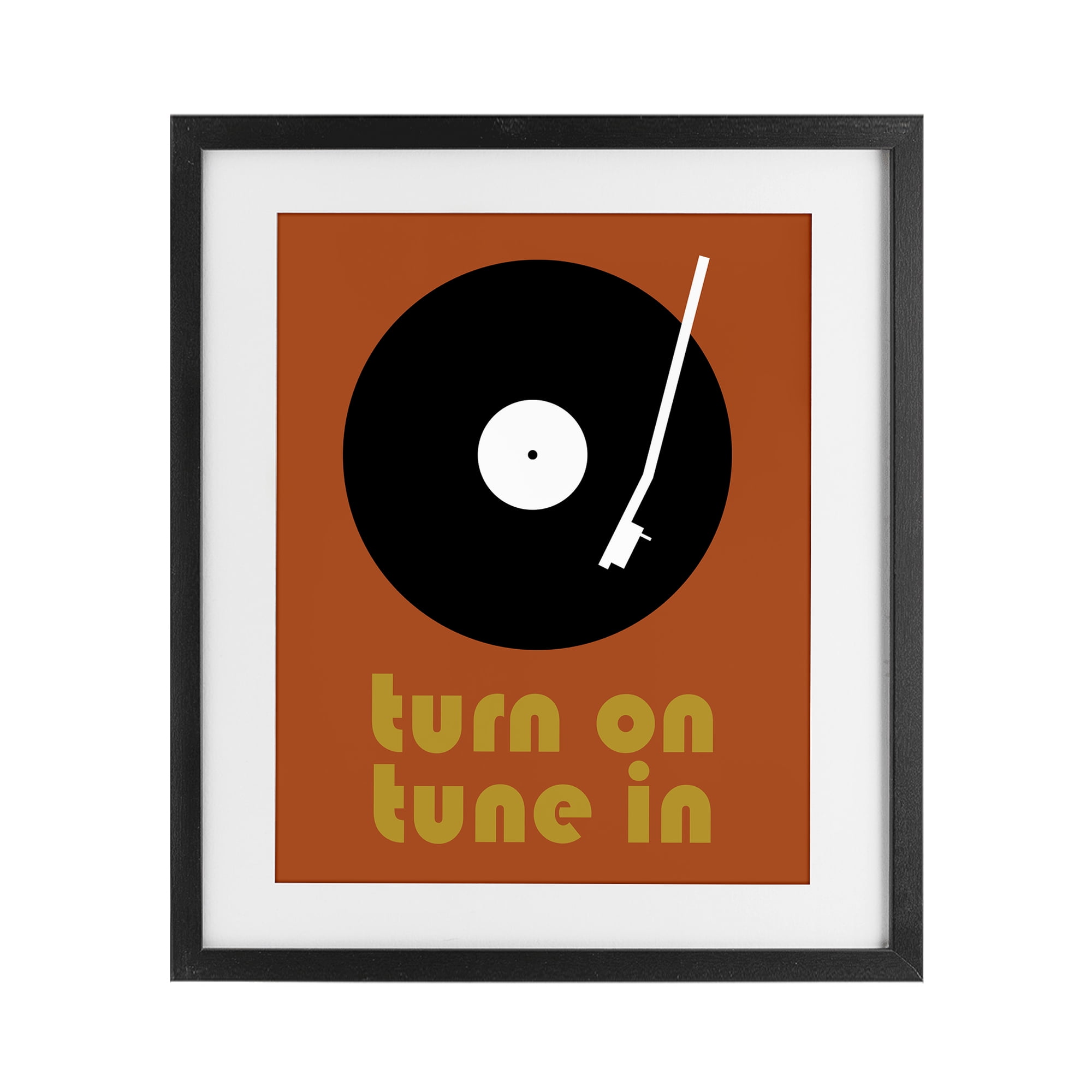 Stupell Industries Turn On Tune In Black Framed Print Under Glass, design by Tom Quartermaine