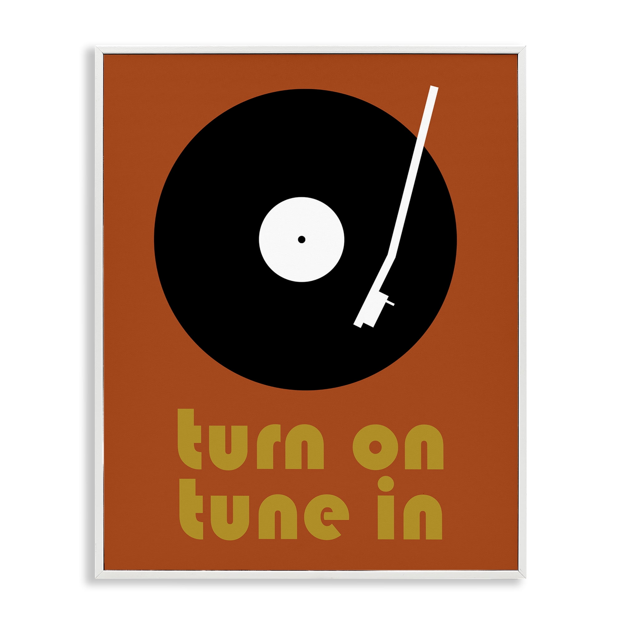 Stupell Industries Turn On Tune In White Framed Giclee Art, design by Tom Quartermaine