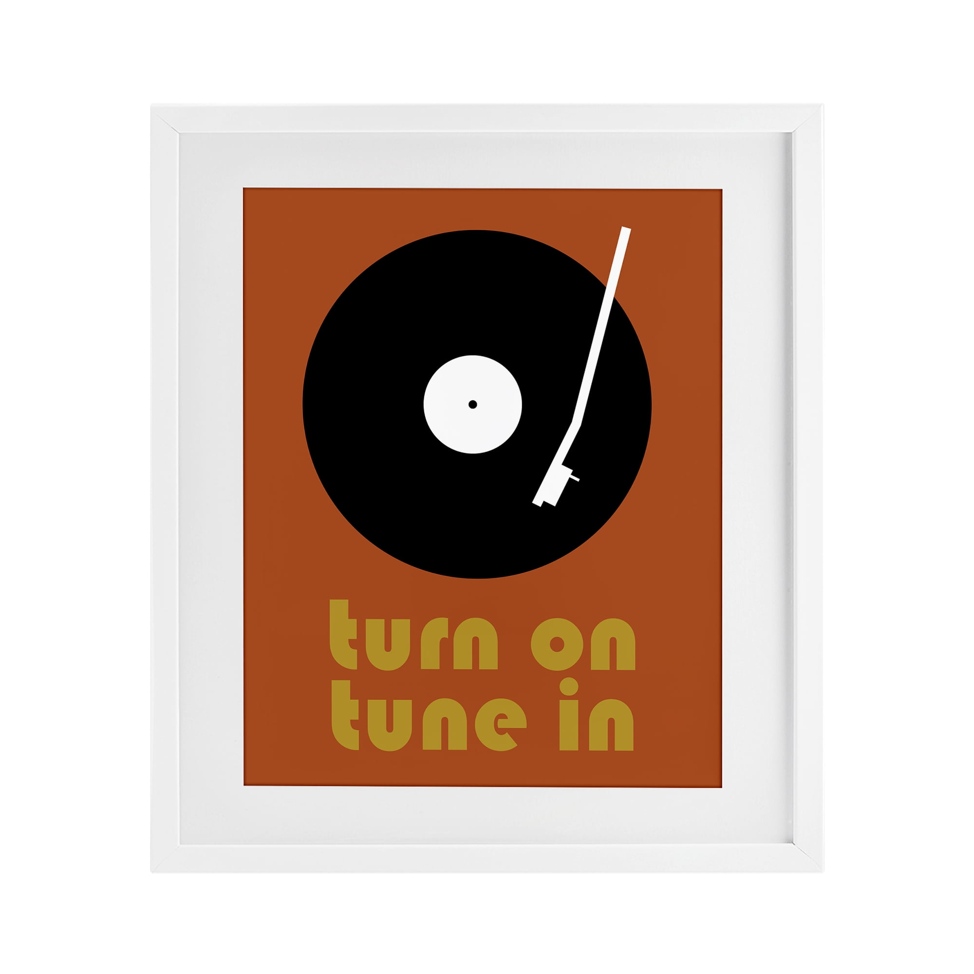 Stupell Industries Turn On Tune In White Framed Print Under Glass, design by Tom Quartermaine