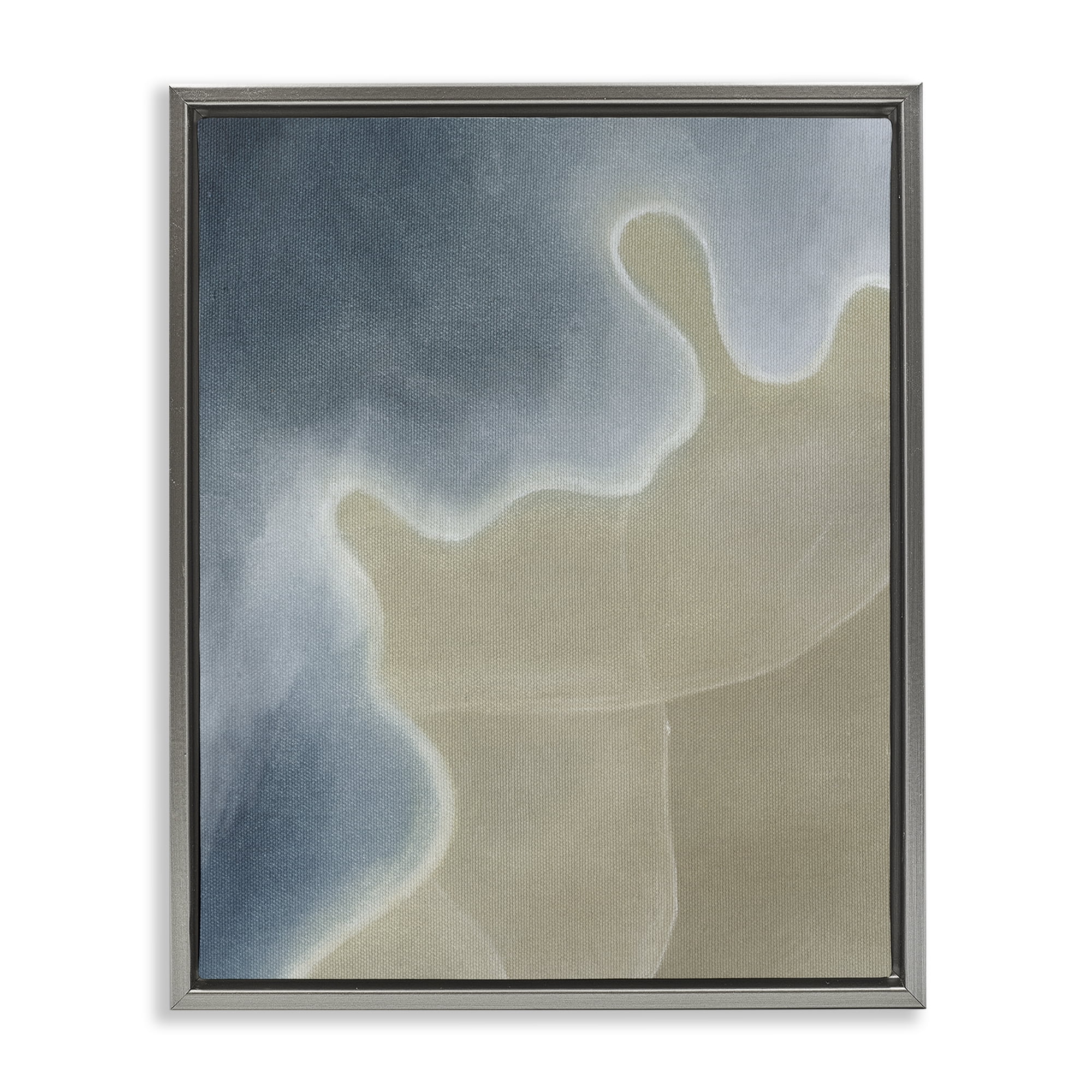 Stupell Industries Turning The Tides Abstract Gray Framed Floater Canvas Wall Art, design by Grace Popp