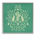 thumbnail image 1 of Stupell Industries Turquoise Botanical Rabbits Plants & Flowers Painting Gray Framed Art Print Wall Art, 24 x 24, 1 of 2