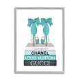 thumbnail image 1 of Stupell Industries Turquoise Bow Heels on Books Women's Fashion Graphic Art Framed Art Print Wall Art, 24x30, By Amanda Greenwood, 1 of 8