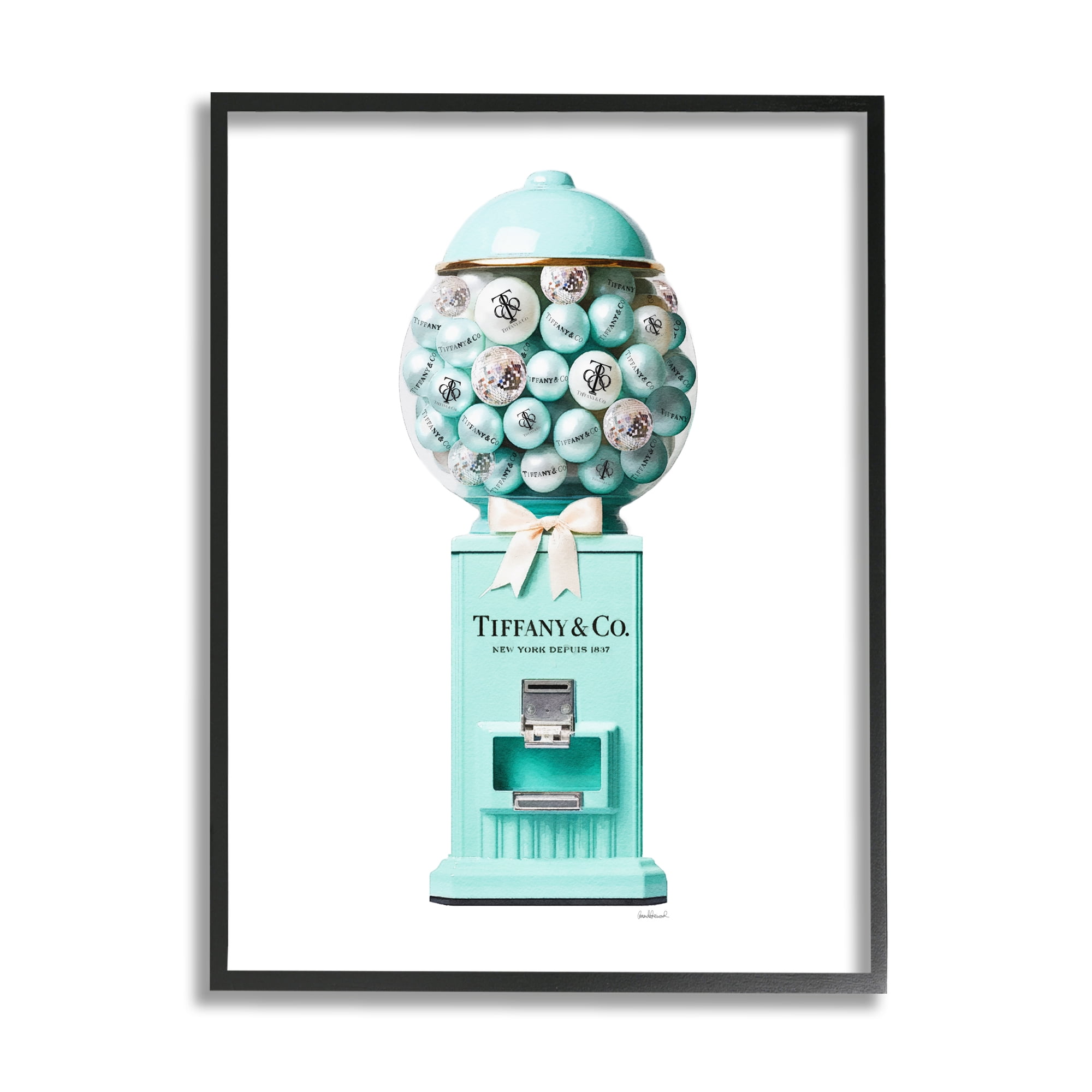 Stupell Industries Turquoise Fashion Candy Beauty & Fashion Painting Black Framed Art Print Wall Art, 11 x 14