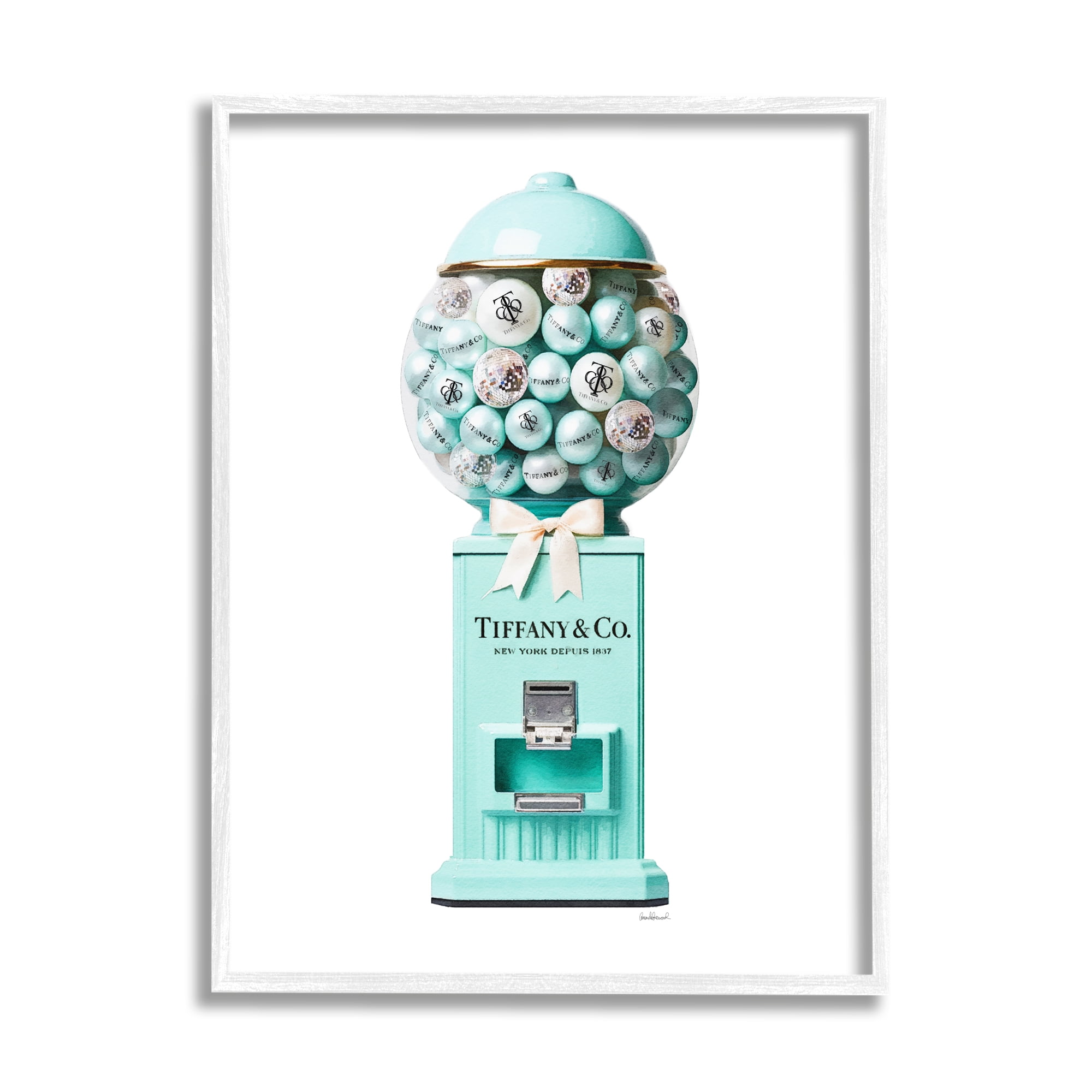 Stupell Industries Turquoise Fashion Candy Beauty & Fashion Painting White Framed Art Print Wall Art, 24 x 30