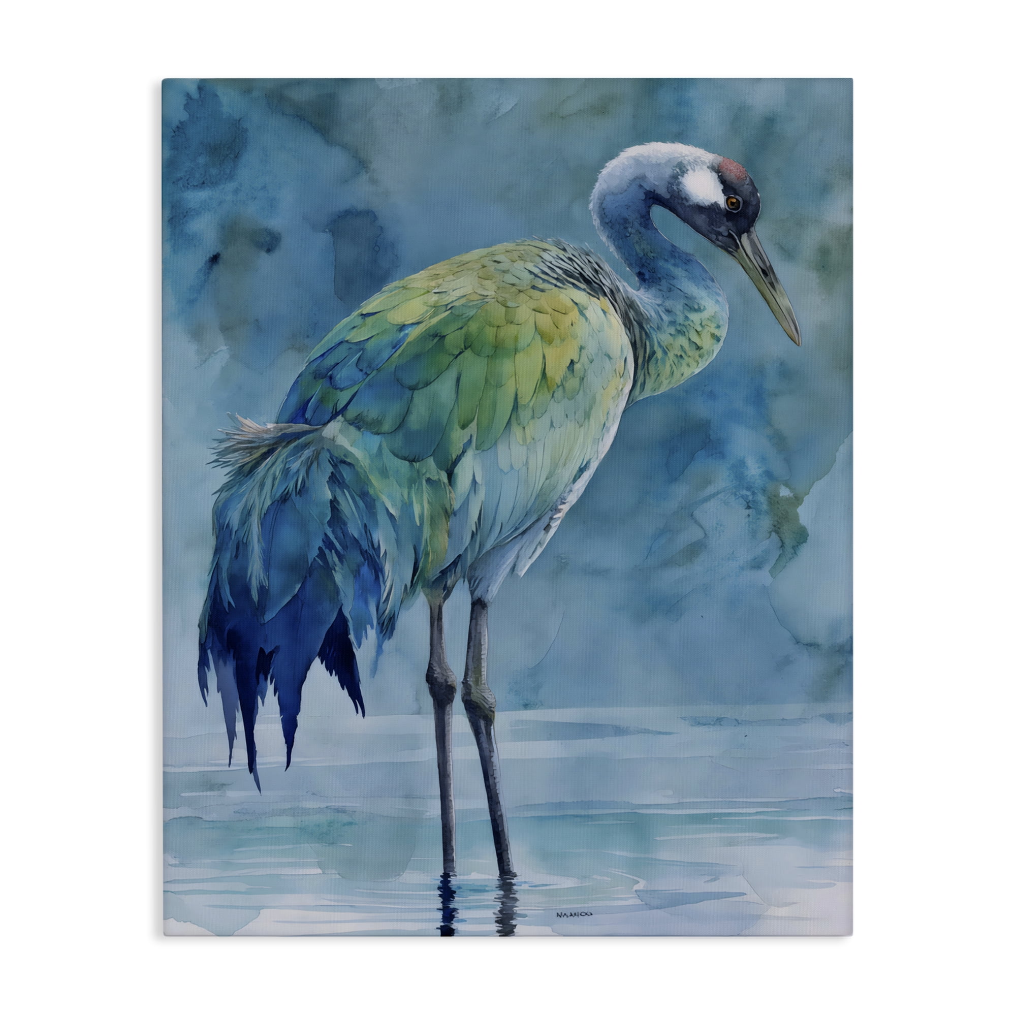 Stupell Industries Turquoise Feathered Coastal Bird Canvas Wall Art, design by Franklyn Gregory