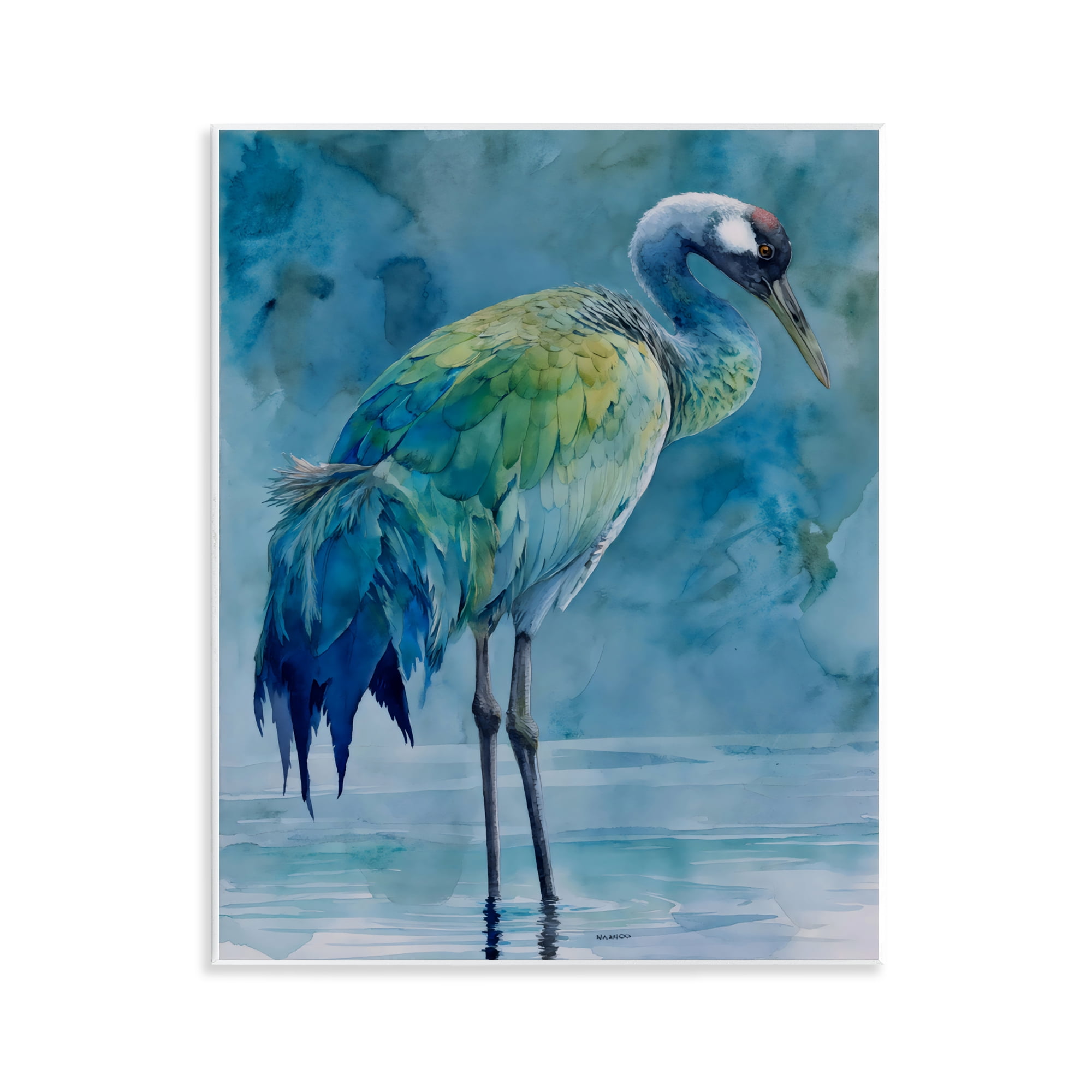 Stupell Industries Turquoise Feathered Coastal Bird Wall Plaque Art, design by Franklyn Gregory