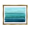 thumbnail image 1 of Stupell Industries Turquoise Gradient Shape Painting Graphic Art Metallic Gold Floating Framed Canvas Print Wall Art, Design by Allie Corbin, 1 of 6