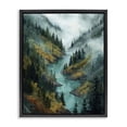 thumbnail image 1 of Stupell Industries Traditional Turquoise Mountain River Bends Black Floating Frame Canvas Art, 17 x 21, by Franklyn Gregory, 1 of 8