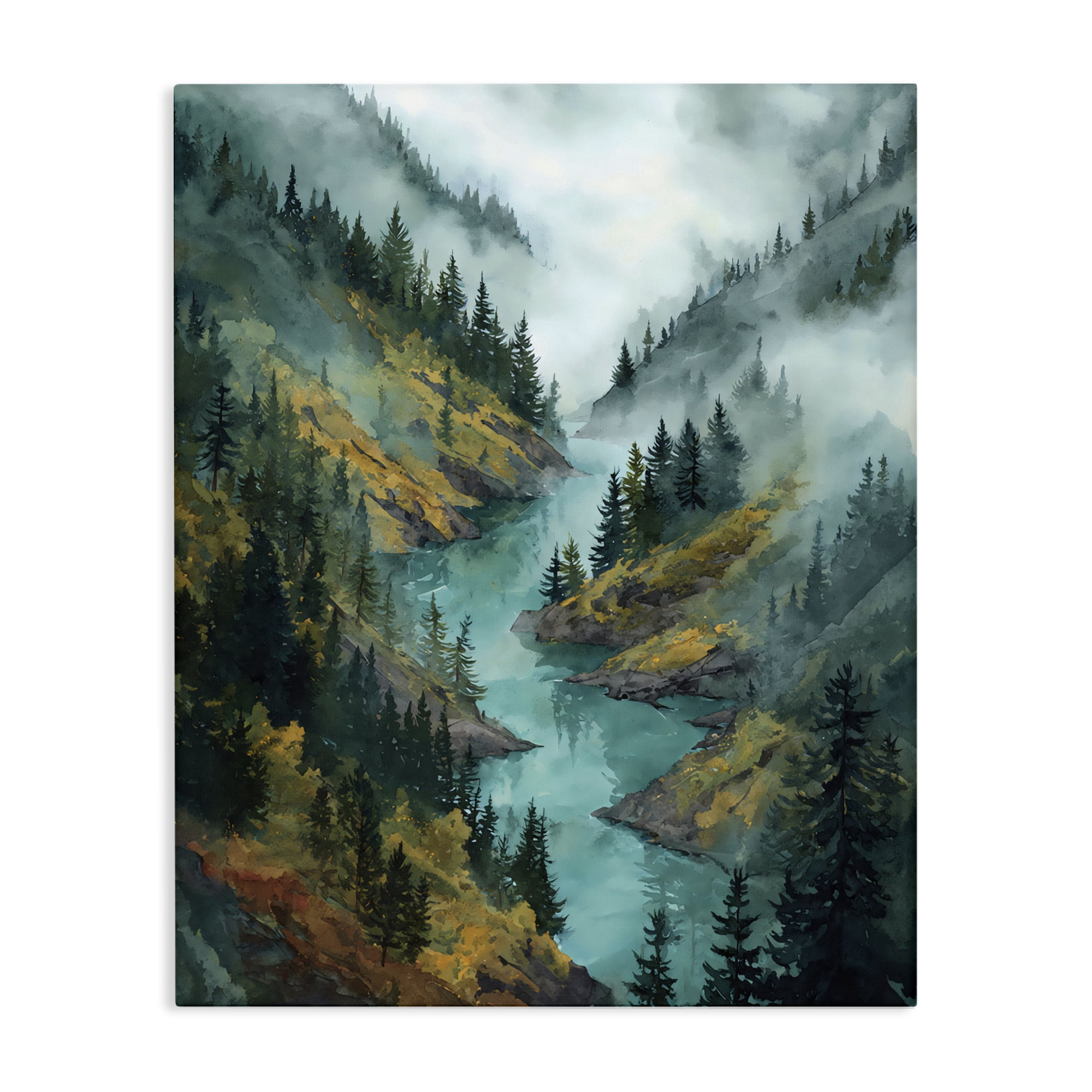 Stupell Industries Turquoise Mountain River Bends Canvas Wall Art, design by Franklyn Gregory