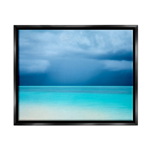 Stupell Industries Turquoise Ocean Landscape Coastal Photography Black Floater Framed Art Print Wall Art