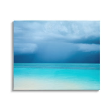 Stupell Industries Turquoise Ocean Landscape Coastal Photography Gallery Wrapped Canvas Print Wall Art