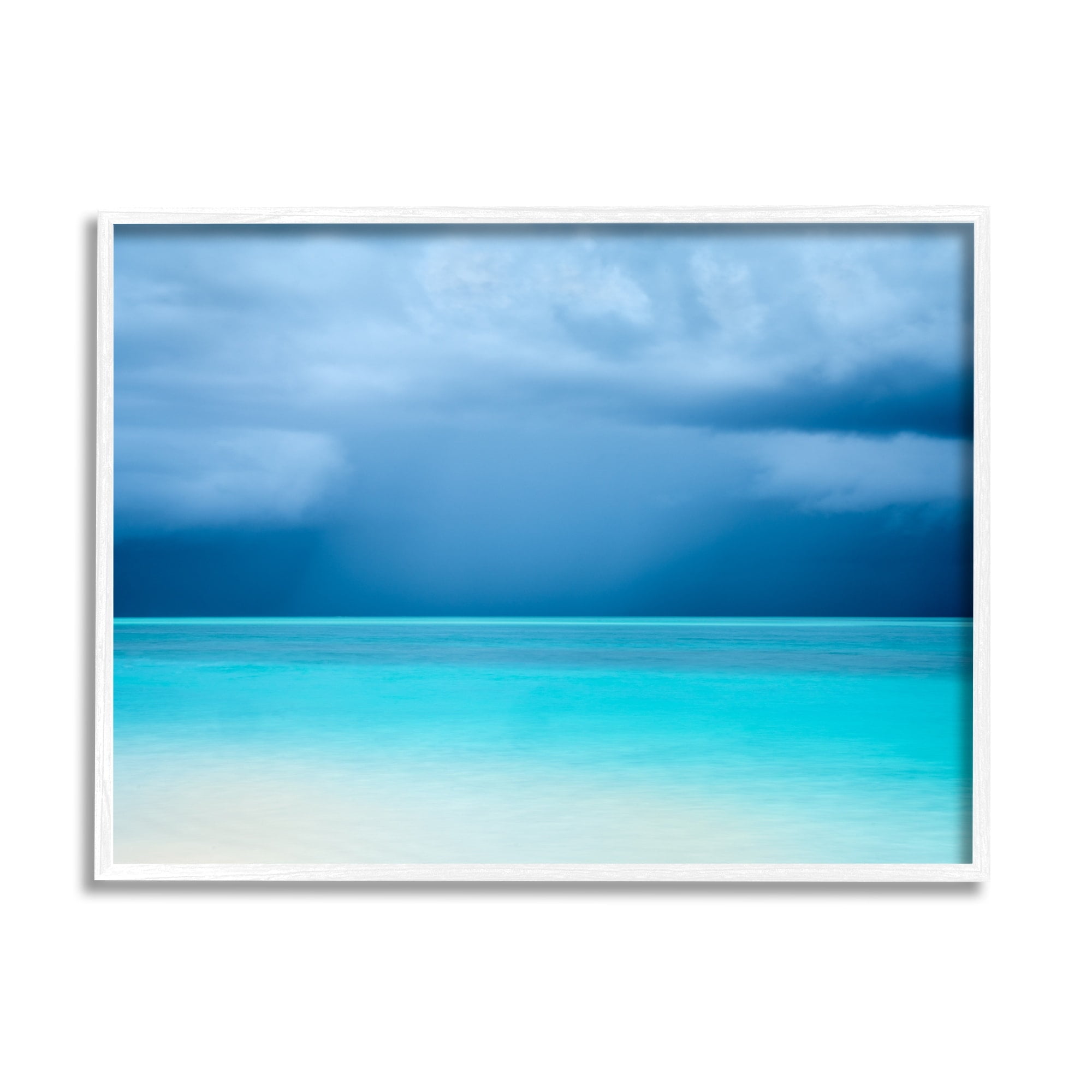 Stupell Industries Turquoise Ocean Landscape Coastal Photography White Framed Art Print Wall Art