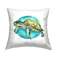thumbnail image 1 of Stupell Industries Turquoise Sea Life Turtle Printed Throw Pillow Design by Sebastian Grafmann, 1 of 6