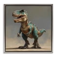 thumbnail image 1 of Stupell Industries Cottage Turquoise T-Rex Study Gray Floating Frame Canvas Art, 18 x 18, by Wumples, 1 of 8