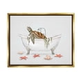 thumbnail image 1 of Stupell Industries Turtle Bathtub Sea Life Seaweed Animals & Insects Painting Gold Floater Framed Art Print Wall Art, 1 of 6