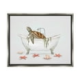 thumbnail image 1 of Stupell Industries Turtle Bathtub Sea Life Seaweed Animals & Insects Painting Gray Floater Framed Art Print Wall Art, 1 of 6