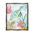 thumbnail image 1 of Stupell Industries Turtle Coral Reef Bubbles Graphic Art Luster Gray Floating Framed Canvas Print Wall Art, Design by House of Rose, 1 of 8
