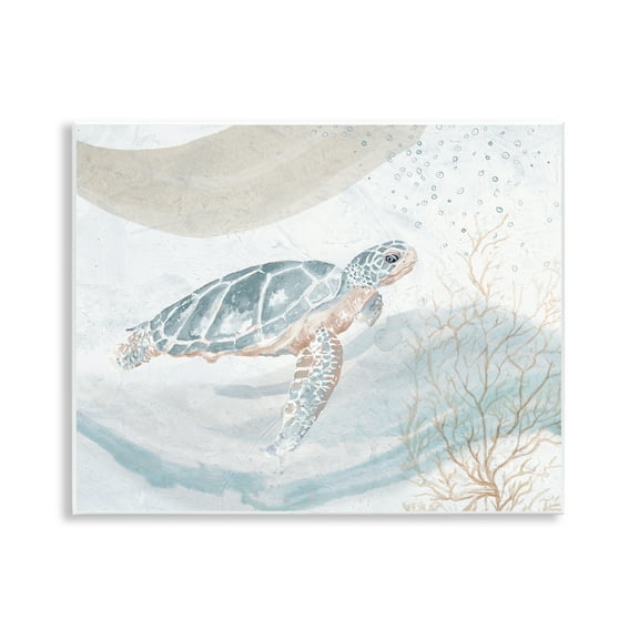 Stupell Industries Turtle Watercolor Style Animals & Insects Painting Unframed Art Print Wall Art, 14 x 11