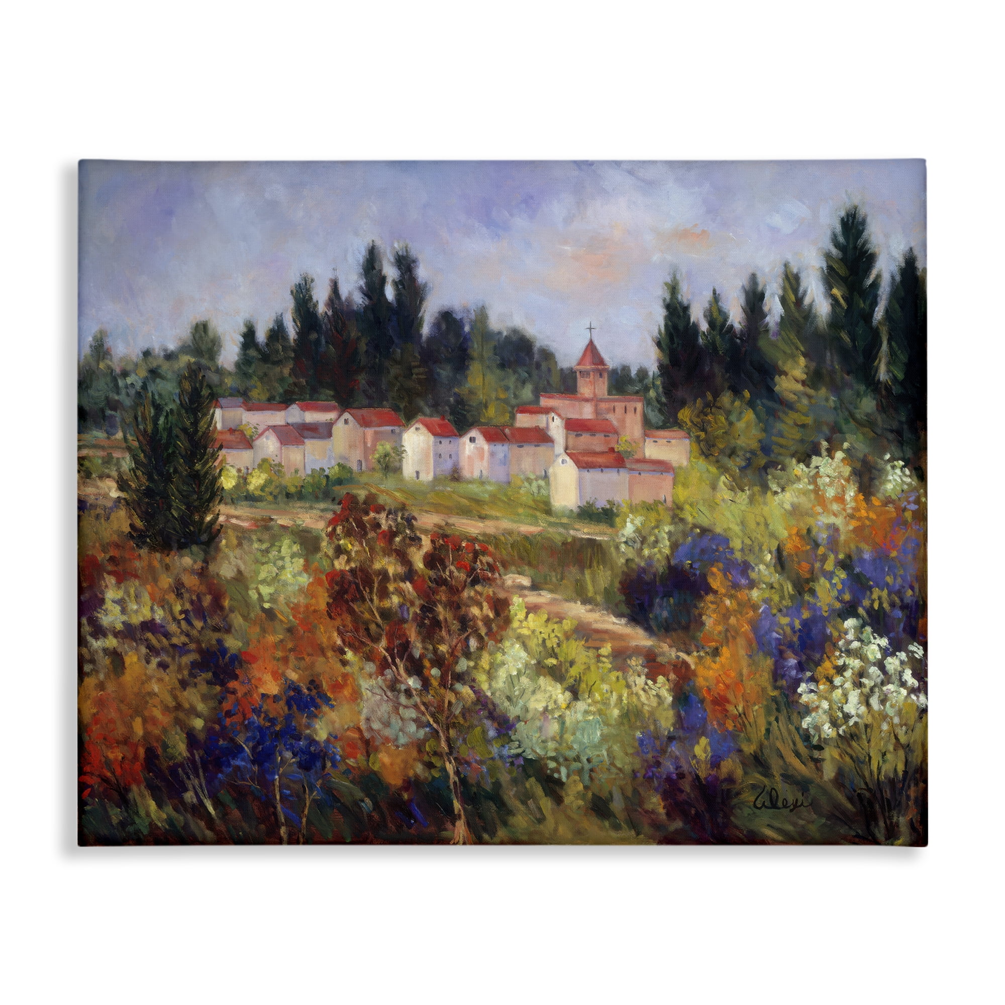 Stupell Industries Tuscan Countryside Garden Landscape & Nature Painting Wrapped Canvas Art Print Wall Art, 20 x 16