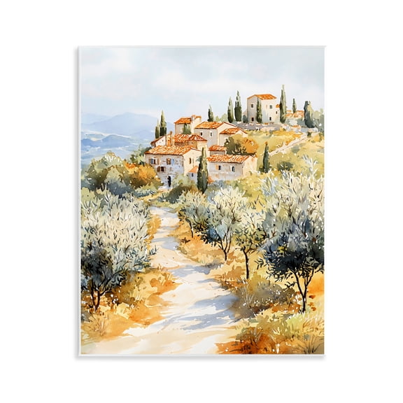 Stupell Industries Tuscan Hilltop Village View Wall Plaque Art, design by LSR Design Studio