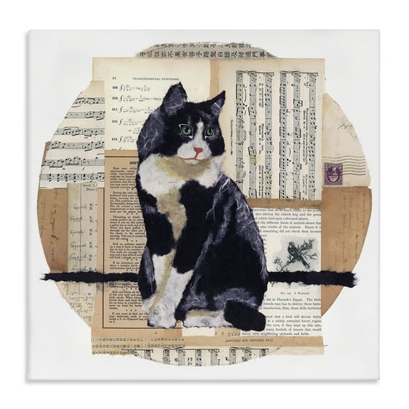 Stupell Industries Tuxedo Cat Collage Animals & Insects Painting Gallery Wrapped Canvas Art Print Wall Art, 17 x 17