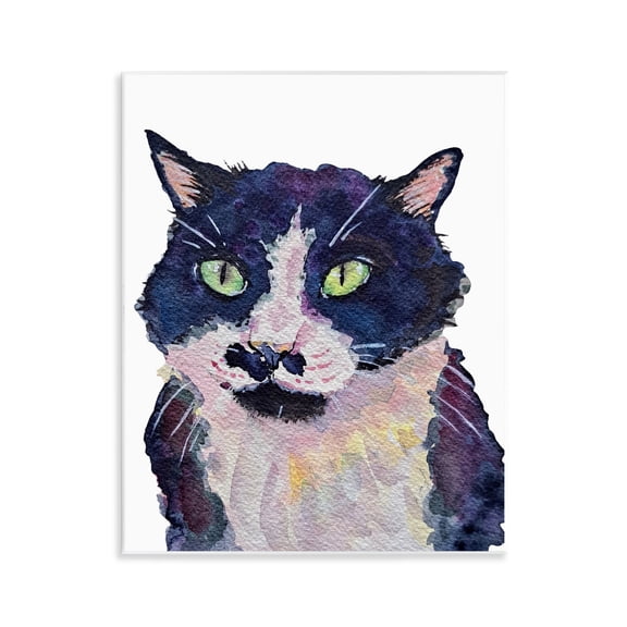 Tuxedo Cat Painting Wall Plaque Art, 11 x 14, Made In USA