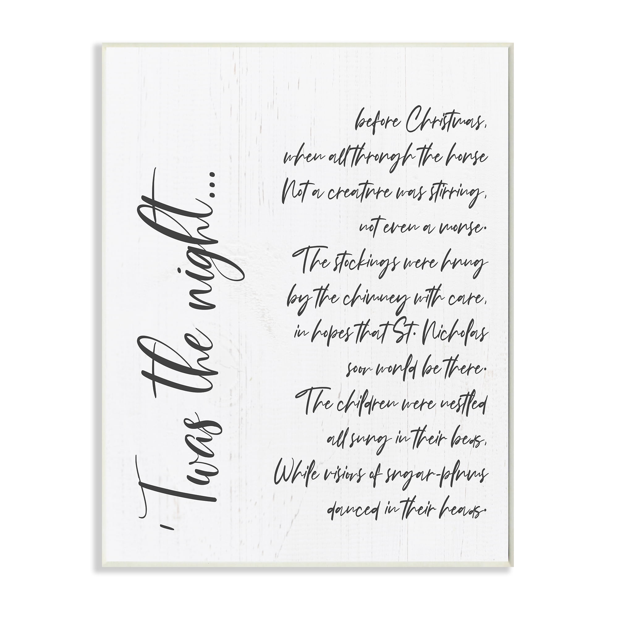 Stupell Industries Twas the Night Quote Minimal Whimsical Christmas Holiday Painting Wall Plaque Art Print Wall Art, 10 x 15