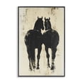 thumbnail image 1 of Stupell Industries Farmhouse Twin Horses Facing Away Black Framed Giclee Art, 12 x 18, by Petals Prints Design, 1 of 8