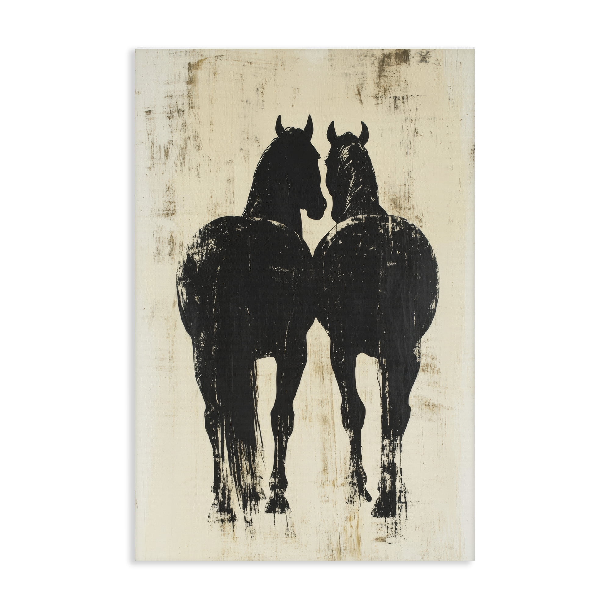 Stupell Industries Twin Horses Facing Away Canvas Wall Art, design by Petal Prints Design