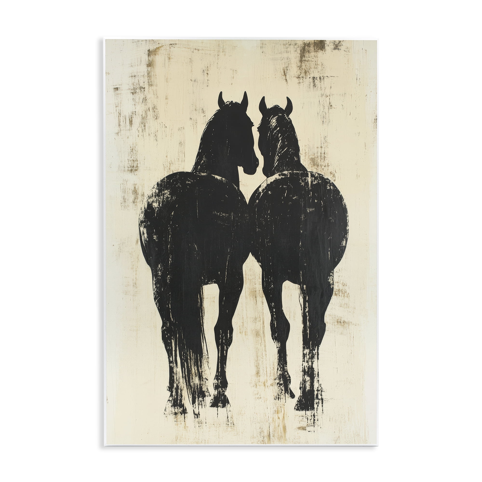 Stupell Industries Twin Horses Facing Away Wall Plaque Art, design by Petal Prints Design