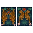thumbnail image 1 of Stupell Industries Twin Jungle Tigers Animals Painting Wrapped Canvas Art Print Wall Art, 16 x 20, Set of 2, 1 of 2