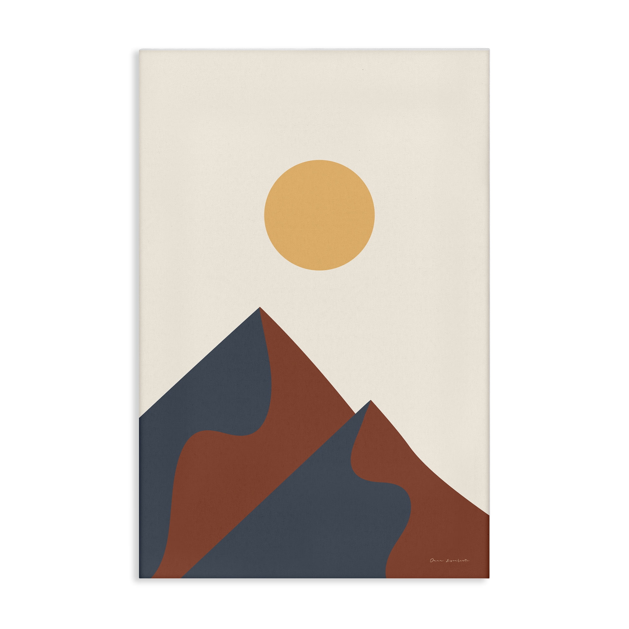 Stupell Industries Twin Mountain Peaks Landscape & Nature Painting Wrapped Canvas Art Print Wall Art, 20 x 30