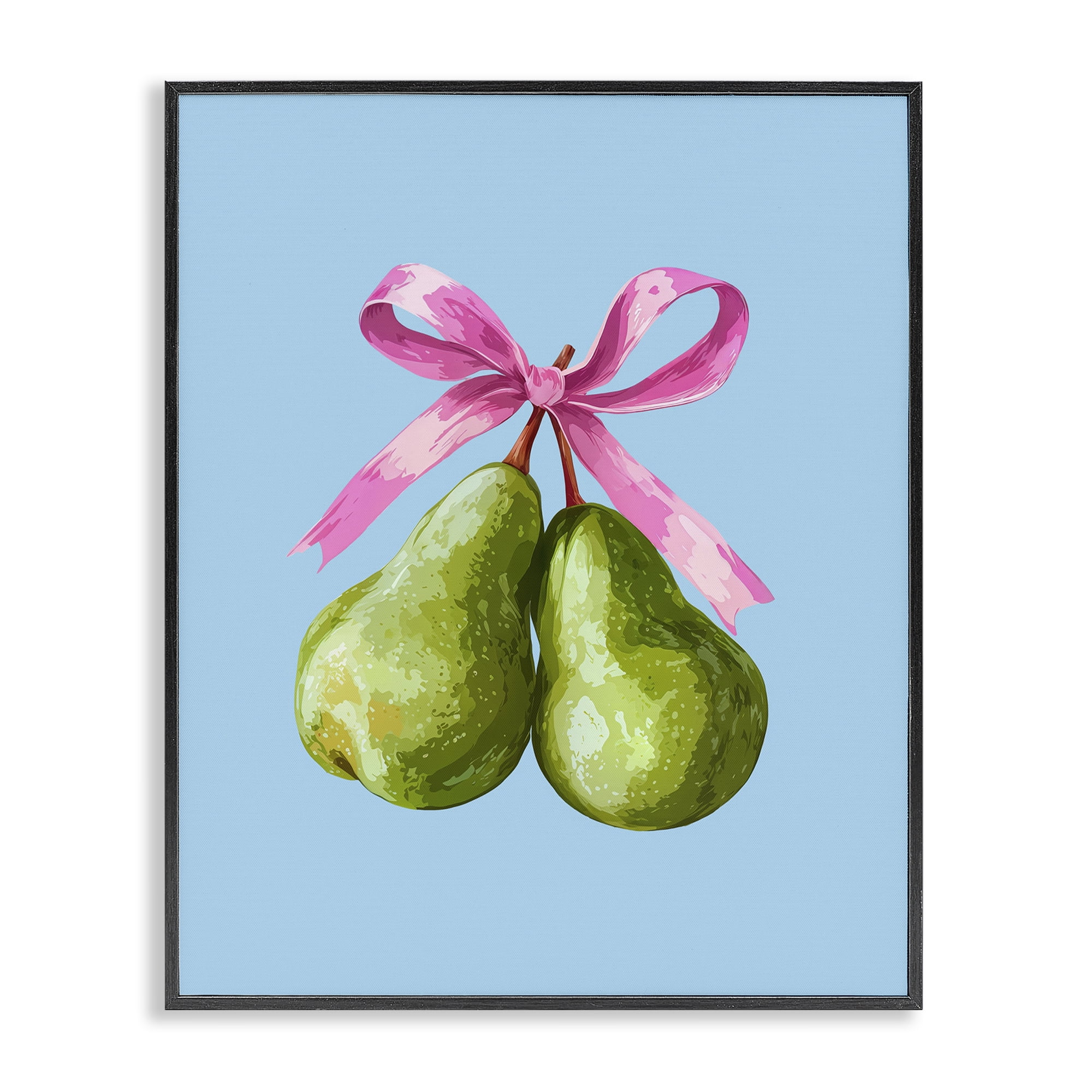 Stupell Industries Twin Pears with Ribbon Black Framed Giclee Art, design by Imagine It Images