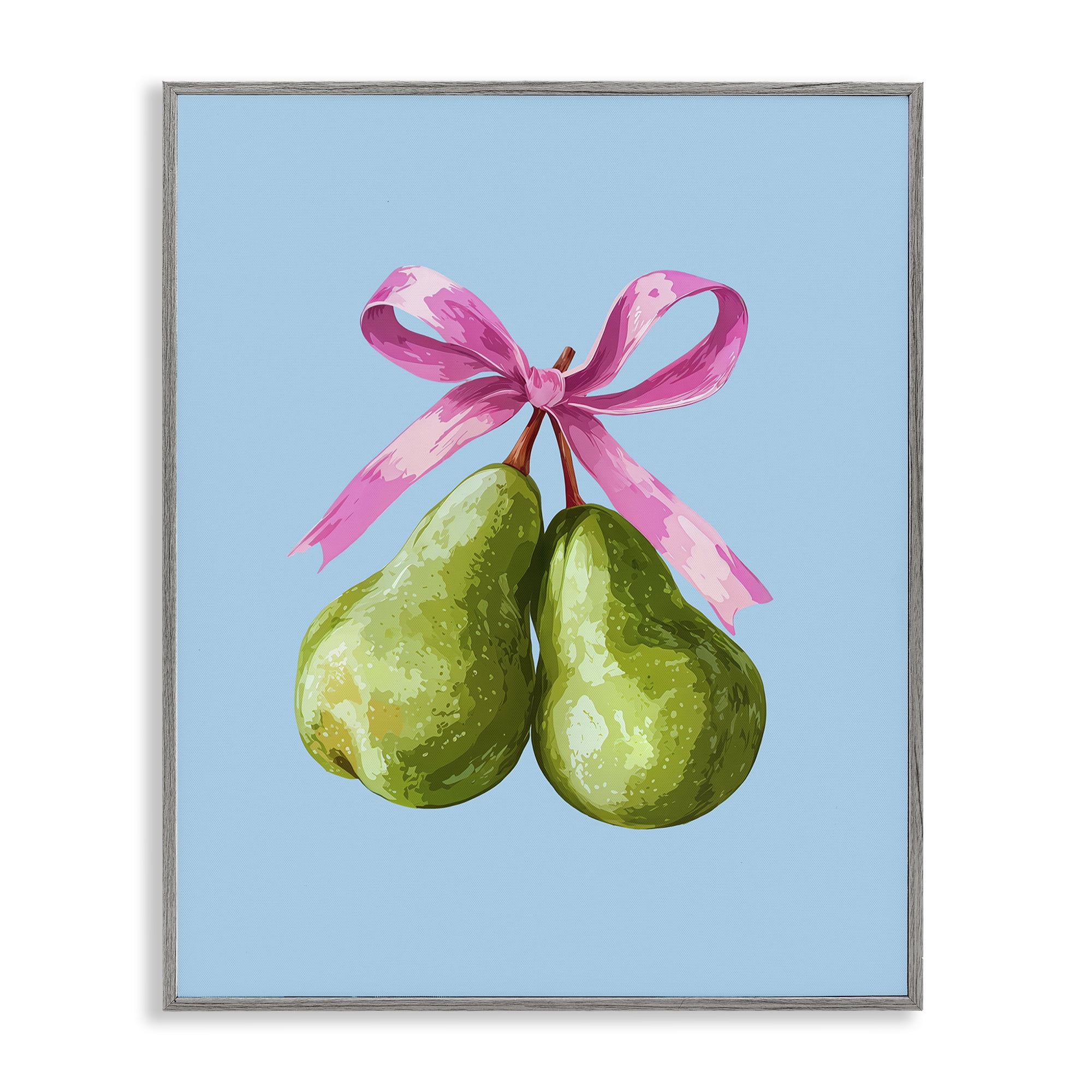 Stupell Industries Twin Pears with Ribbon Gray Framed Giclee Art, design by Imagine It Images