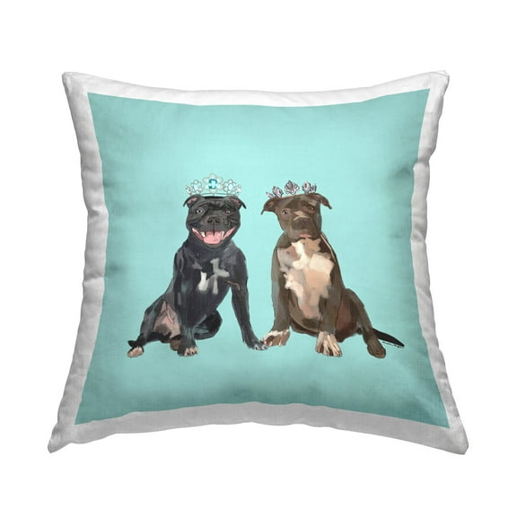 Stupell Industries Twin Royal Pit Bulls Decorative Printed Throw Pillow Design by Amelia Noyes