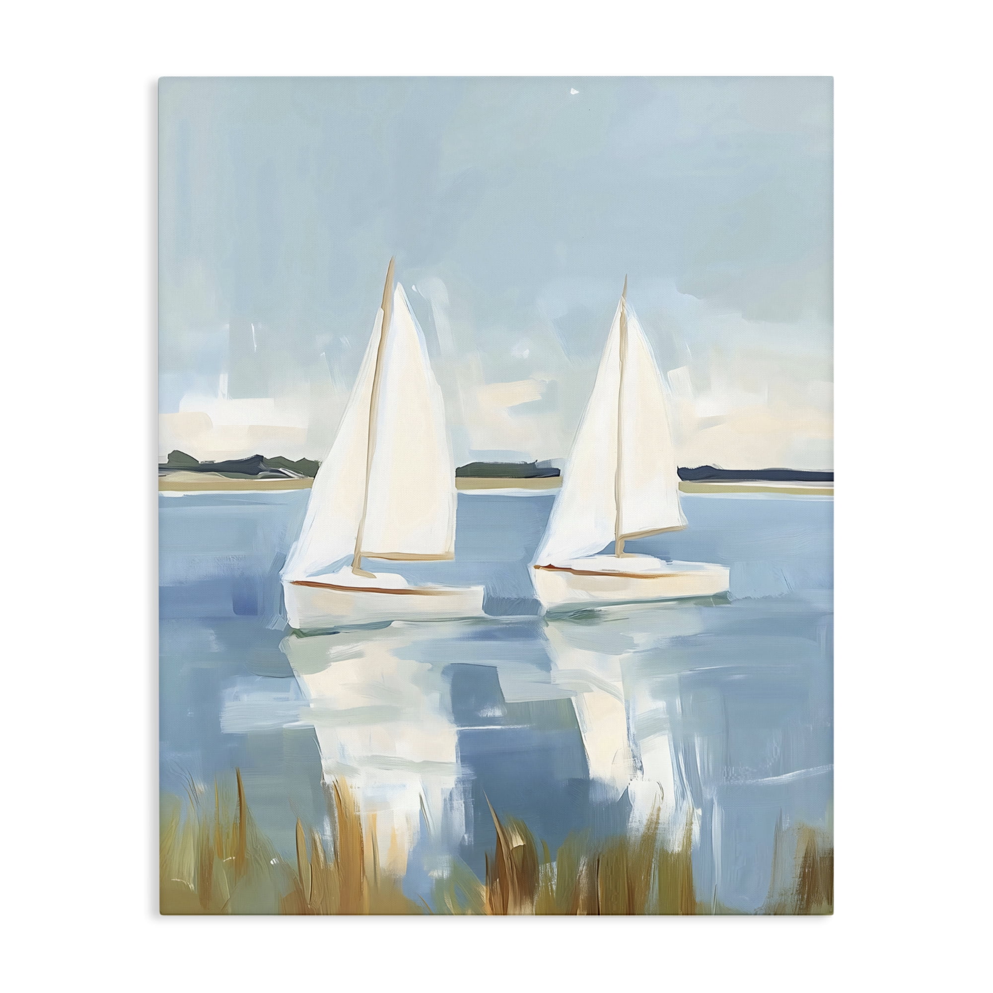 Stupell Industries Twin Sailboats By Shore Canvas Wall Art, design by The Prints Vibe