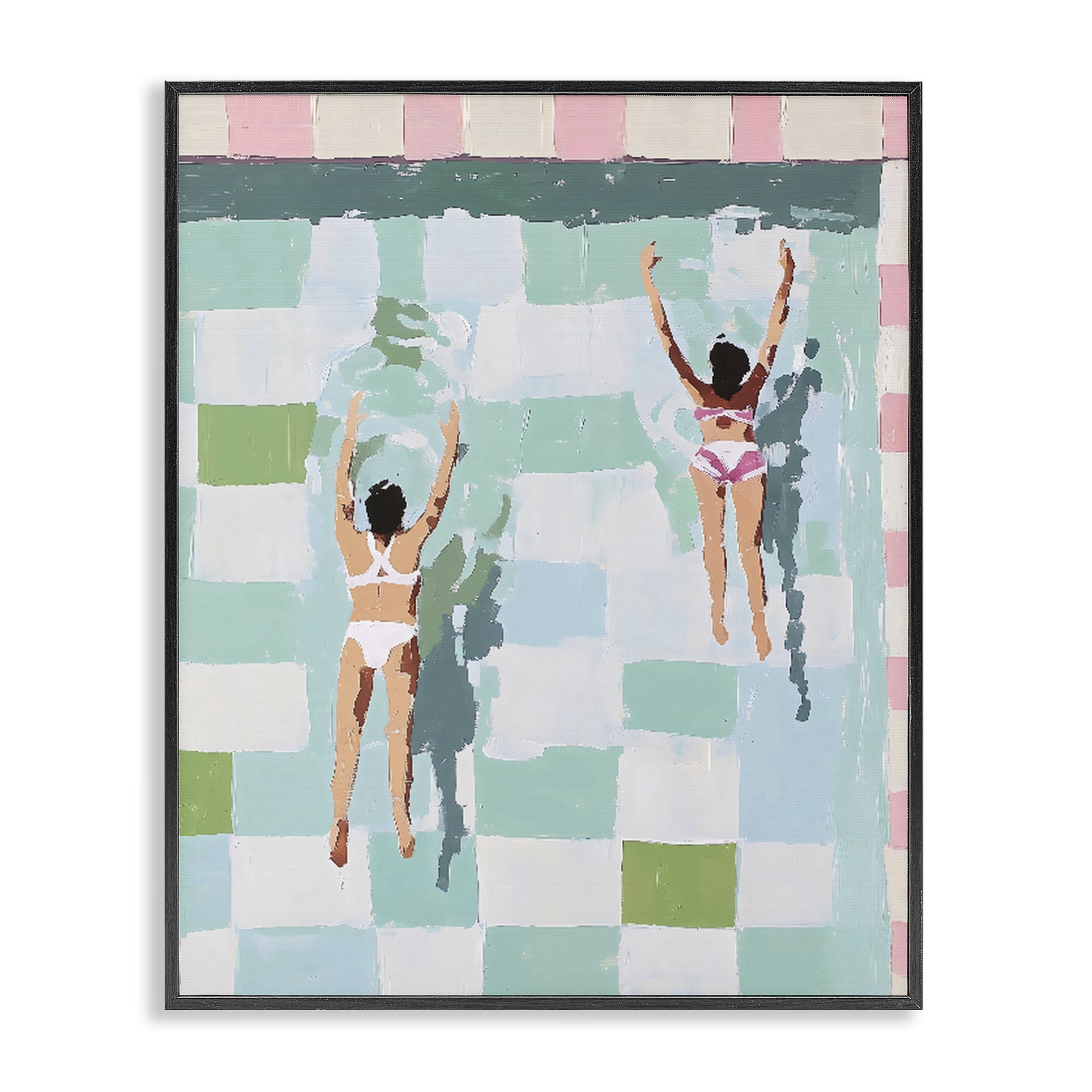Stupell Industries Twin Swimmers in Pool Black Framed Giclee Art, design by The Prints Vibe