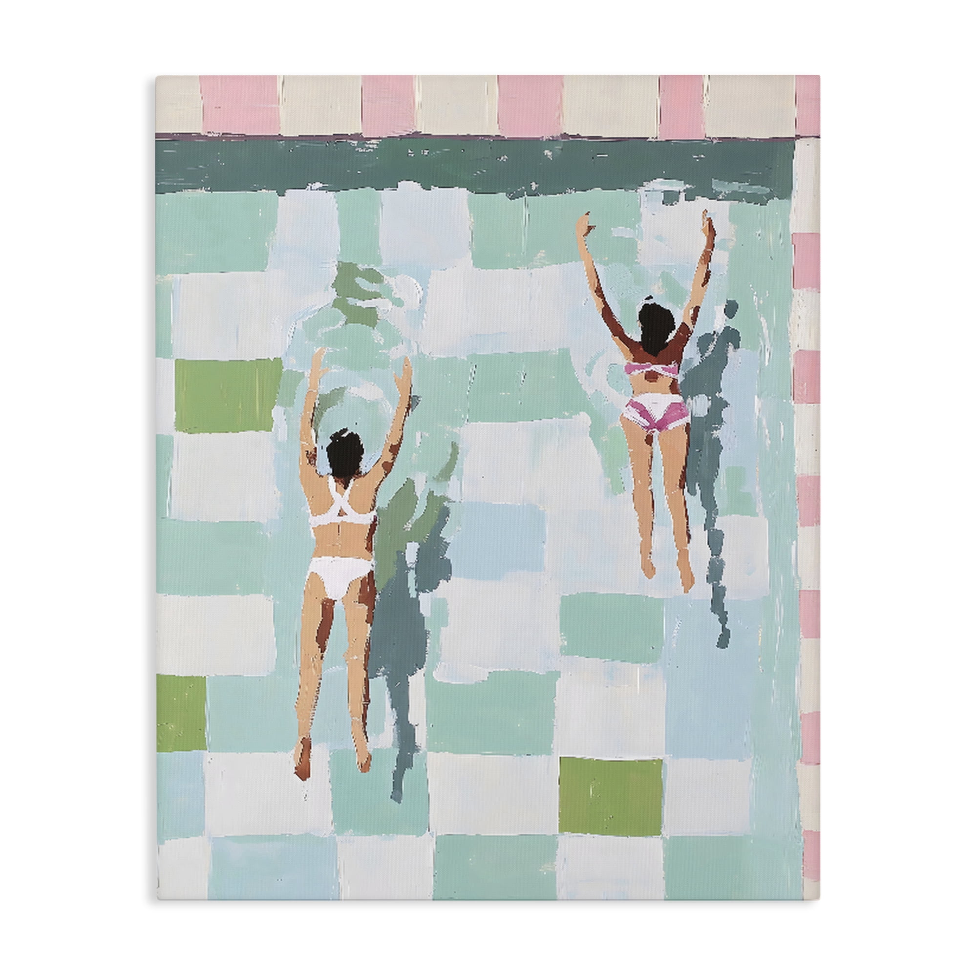 Stupell Industries Twin Swimmers in Pool Canvas Wall Art, design by The Prints Vibe