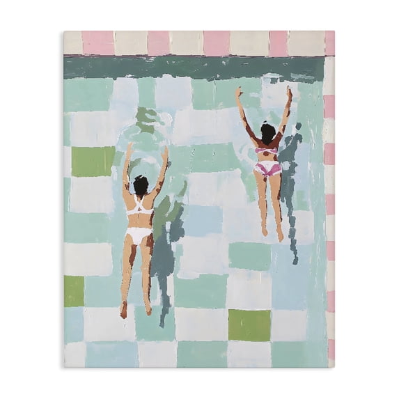 Stupell Industries Contemporary Twin Swimmers in Pool Canvas Art, 16 x 20, by The Prints Vibe