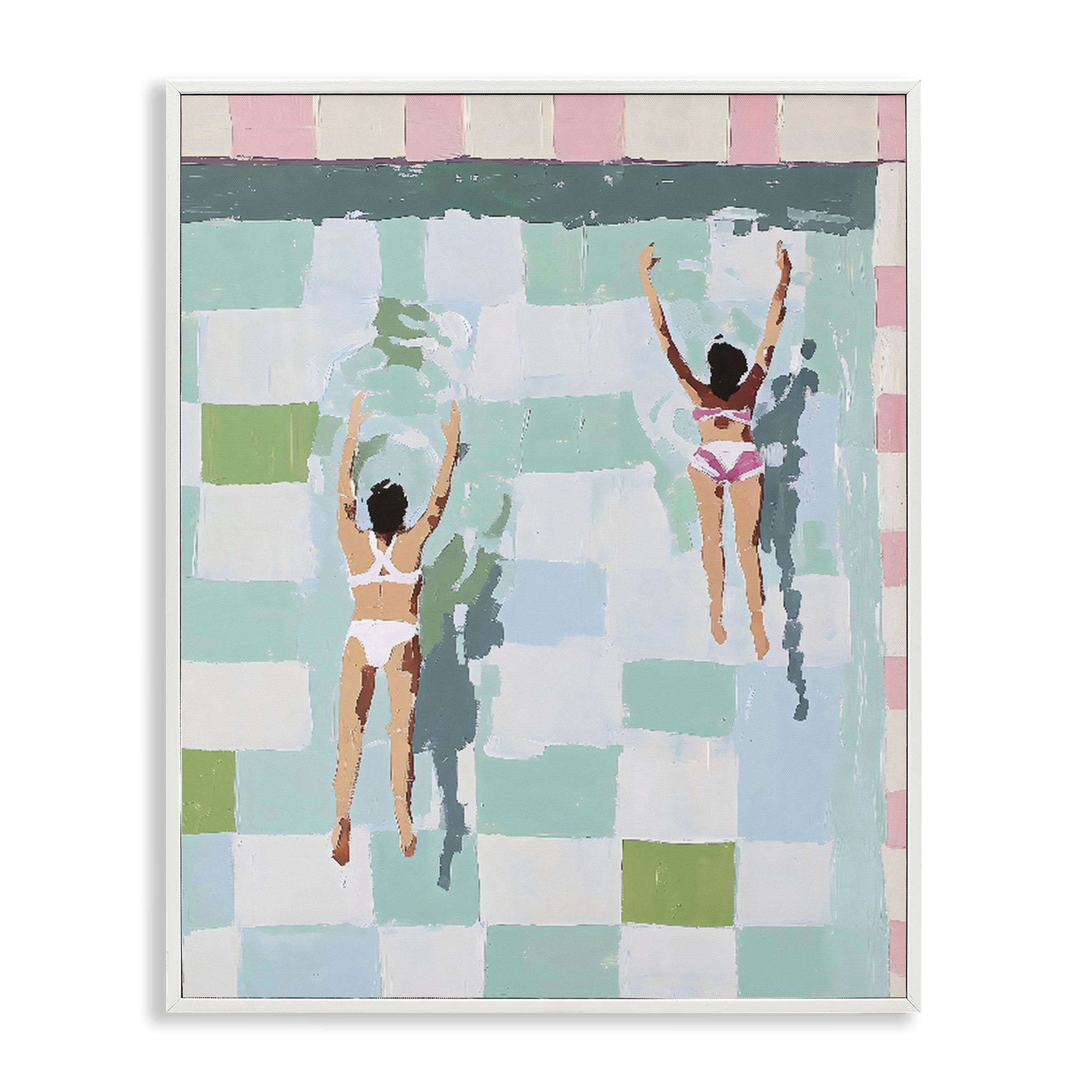 Stupell Industries Twin Swimmers in Pool White Framed Giclee Art, design by The Prints Vibe