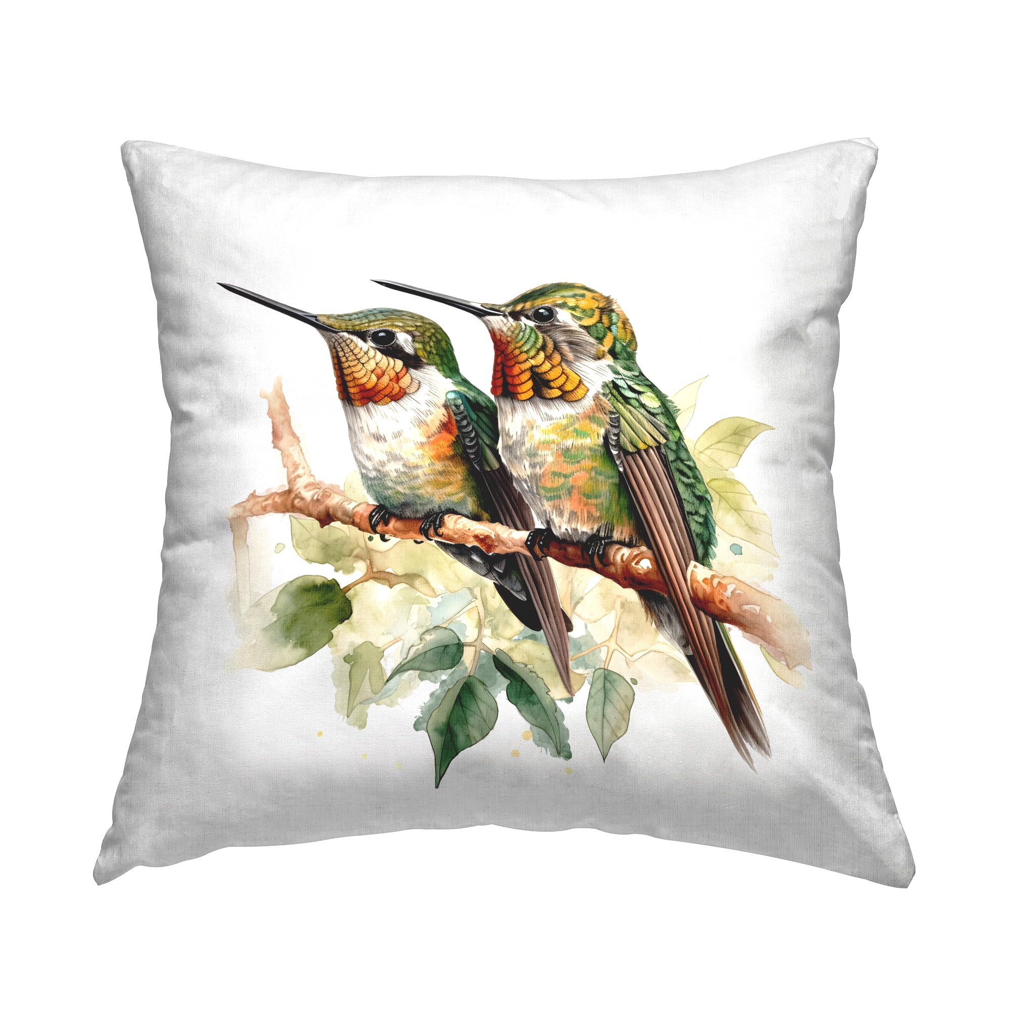 Stupell Industries Two Birds on Branch Decorative Printed Throw Pillow, 18 x 18